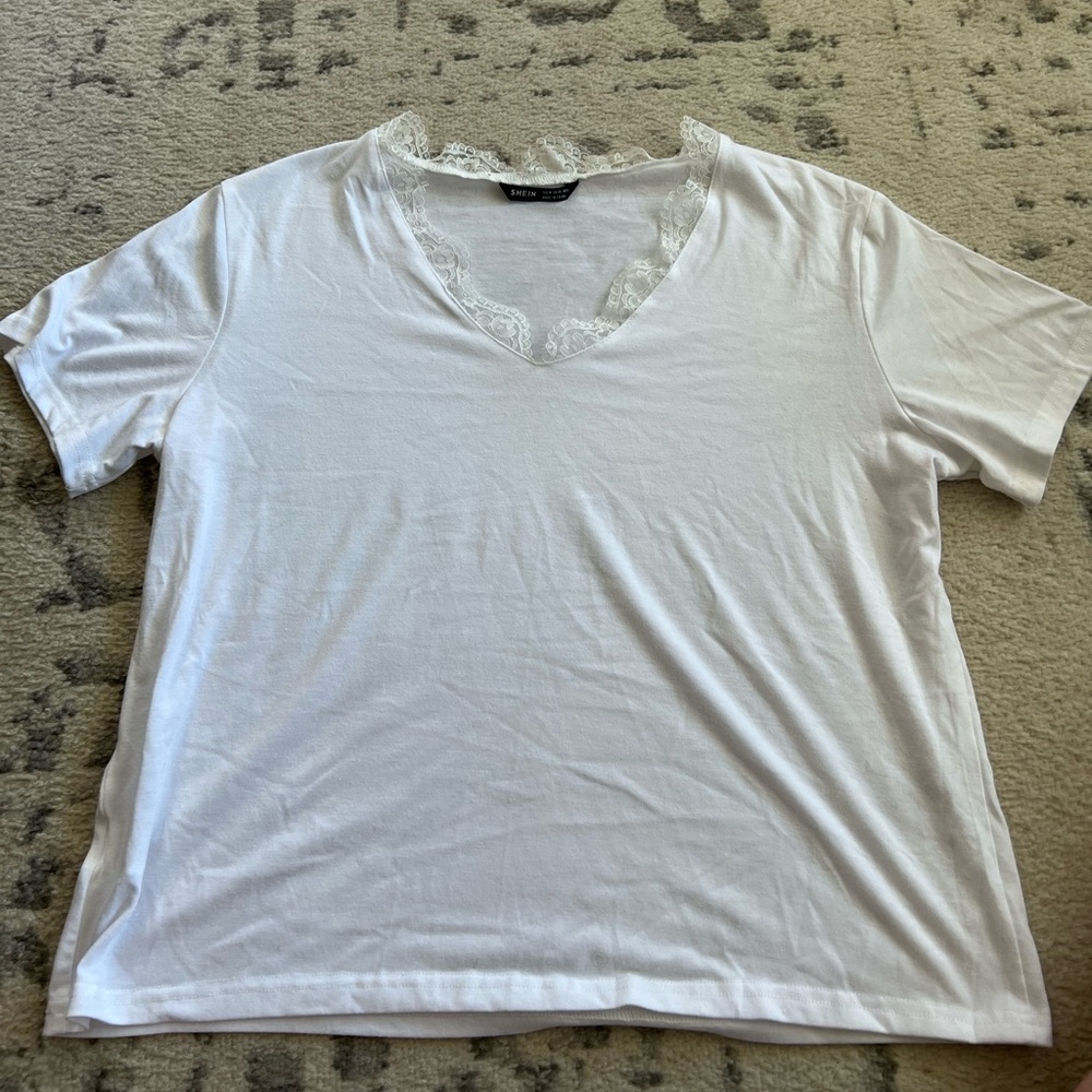 Women’s SHEIN white V-neck
